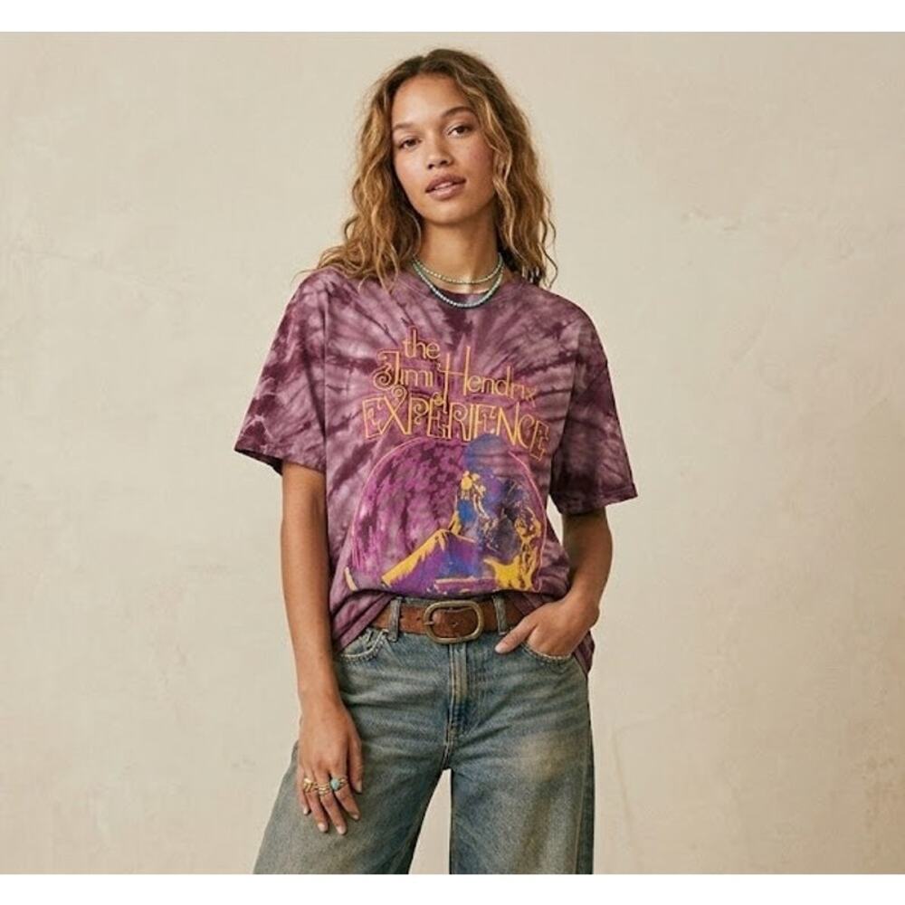 Vintage 90s Jimi Hendrix Experience Purple Haze Tie Dye T-Shirt Size Large